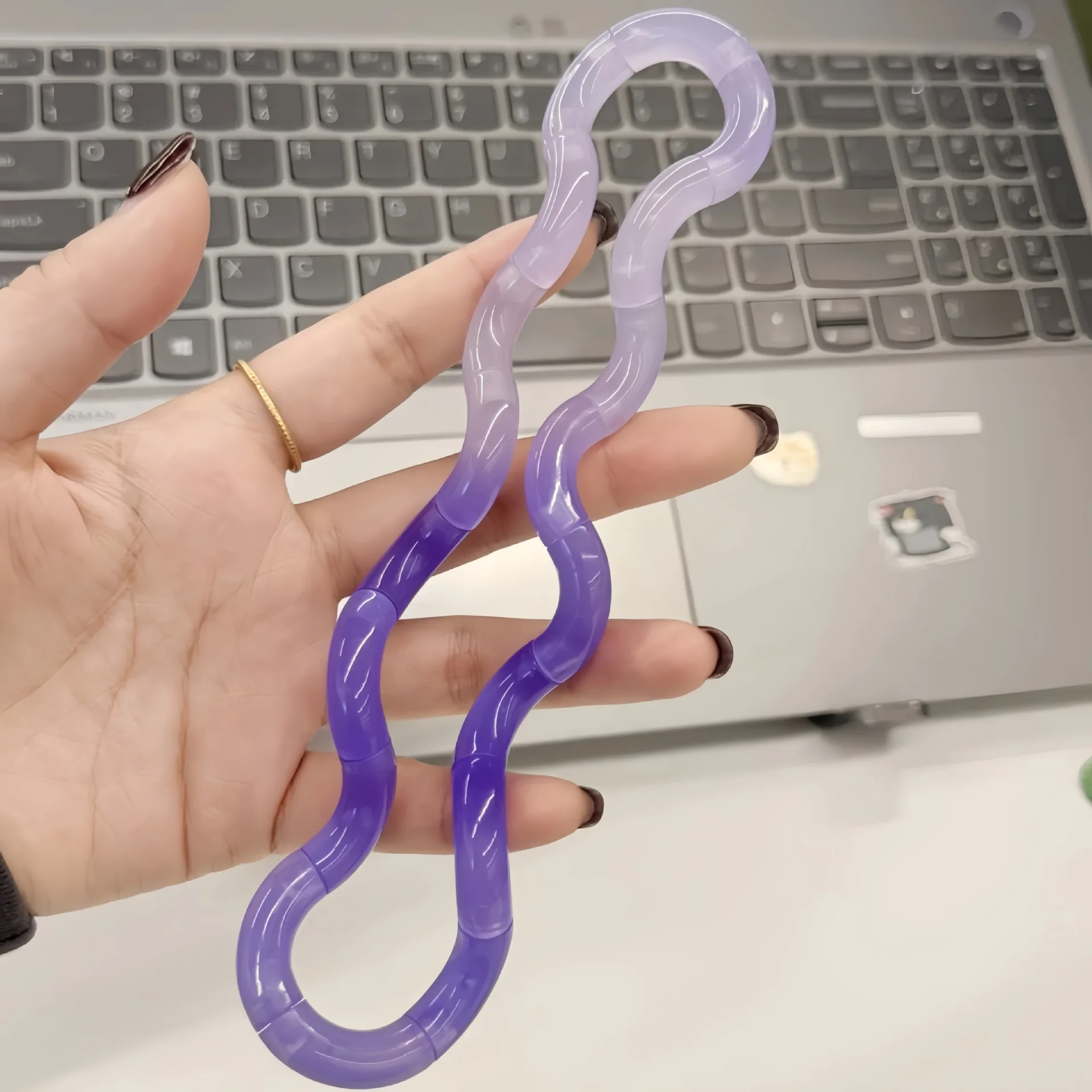 Deformable Gradient Silicone Rope Fidget Toy Stress Relief Deformation Knot Toy Fun Educational Antiestrés Juguetes