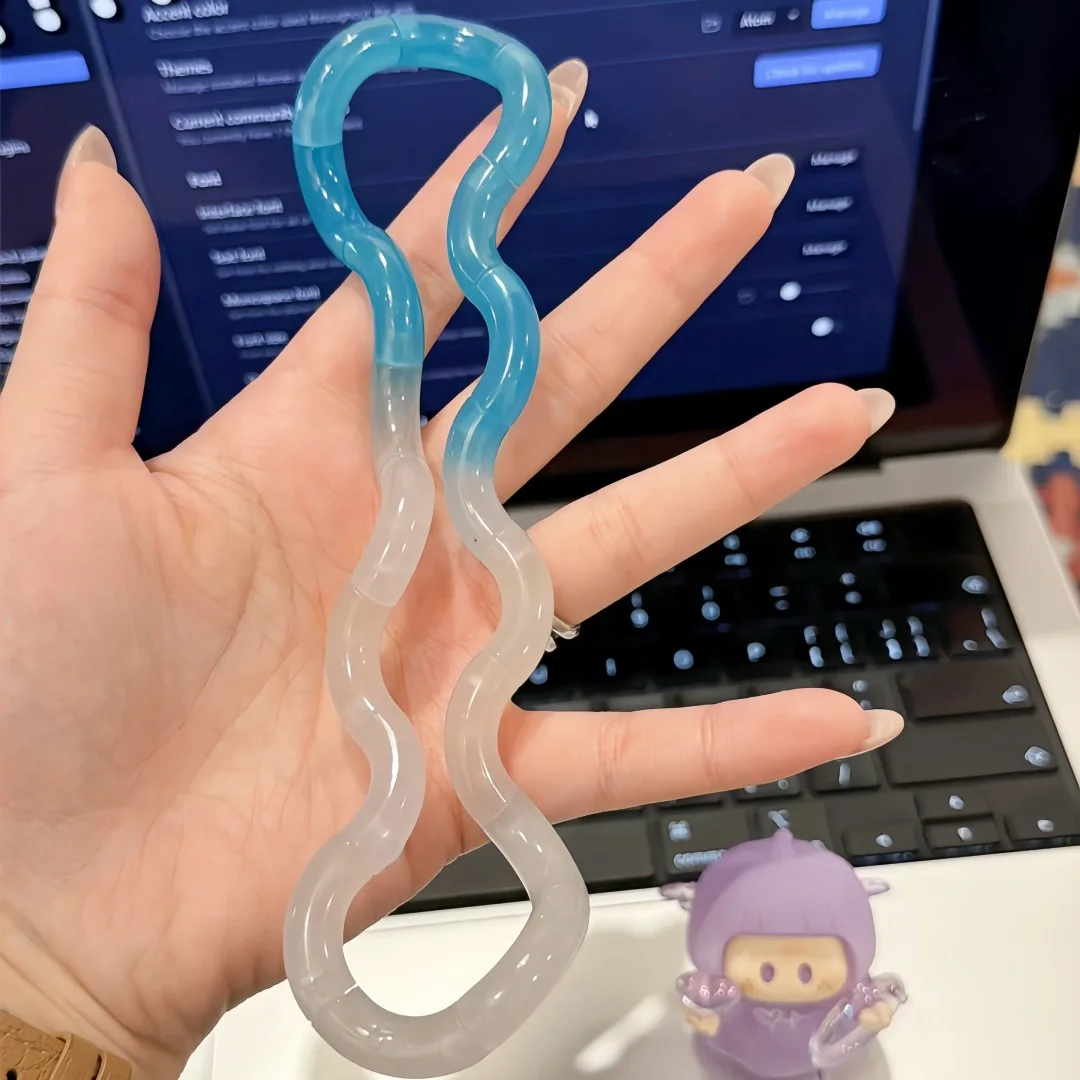 Deformable Gradient Silicone Rope Fidget Toy Stress Relief Deformation Knot Toy Fun Educational Antiestrés Juguetes