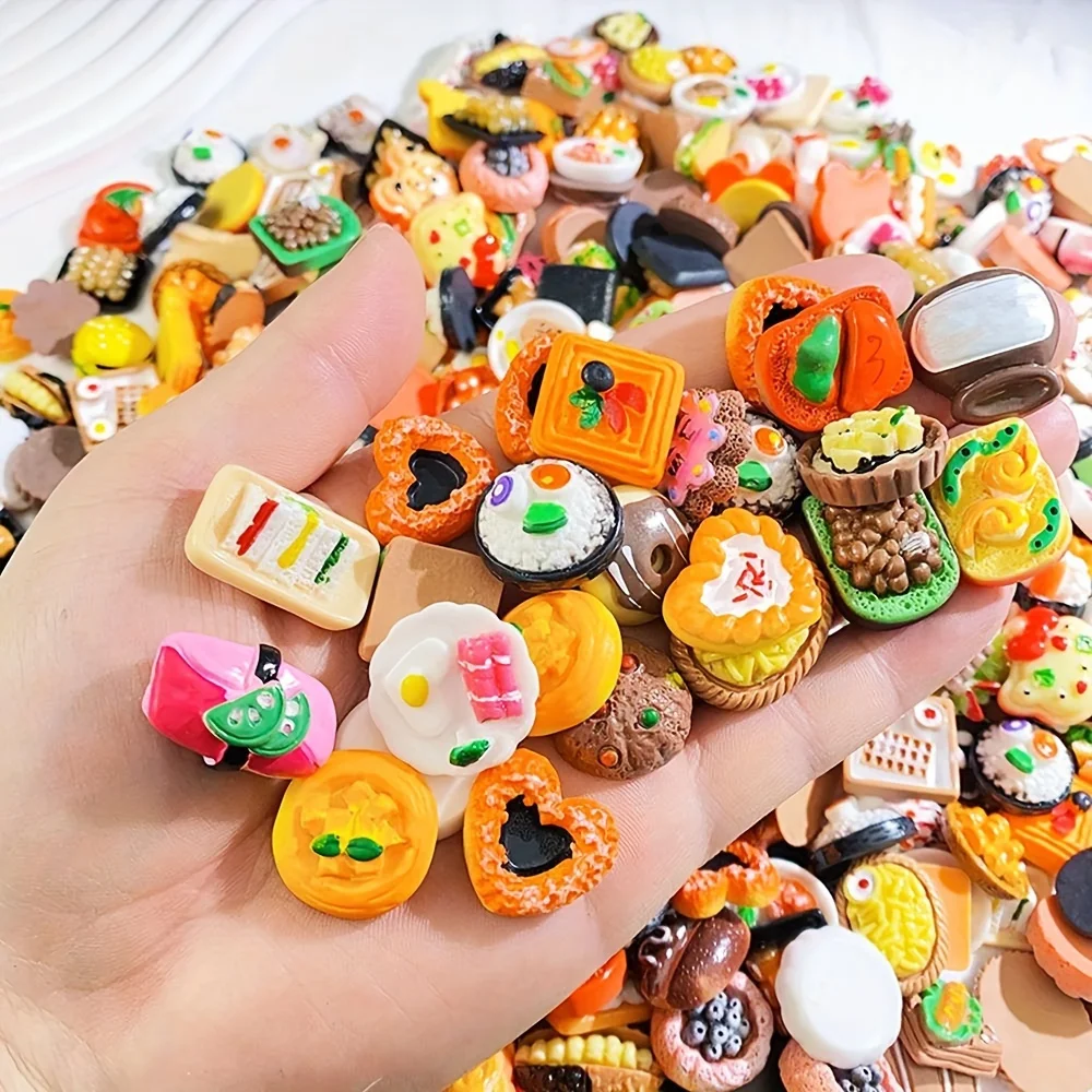 Miniature Food Toys Mixed Resin Food Dolls Kitchen Pretend Toys Suitable for Dollhouse Kitchen Toys Resin Miniature Food