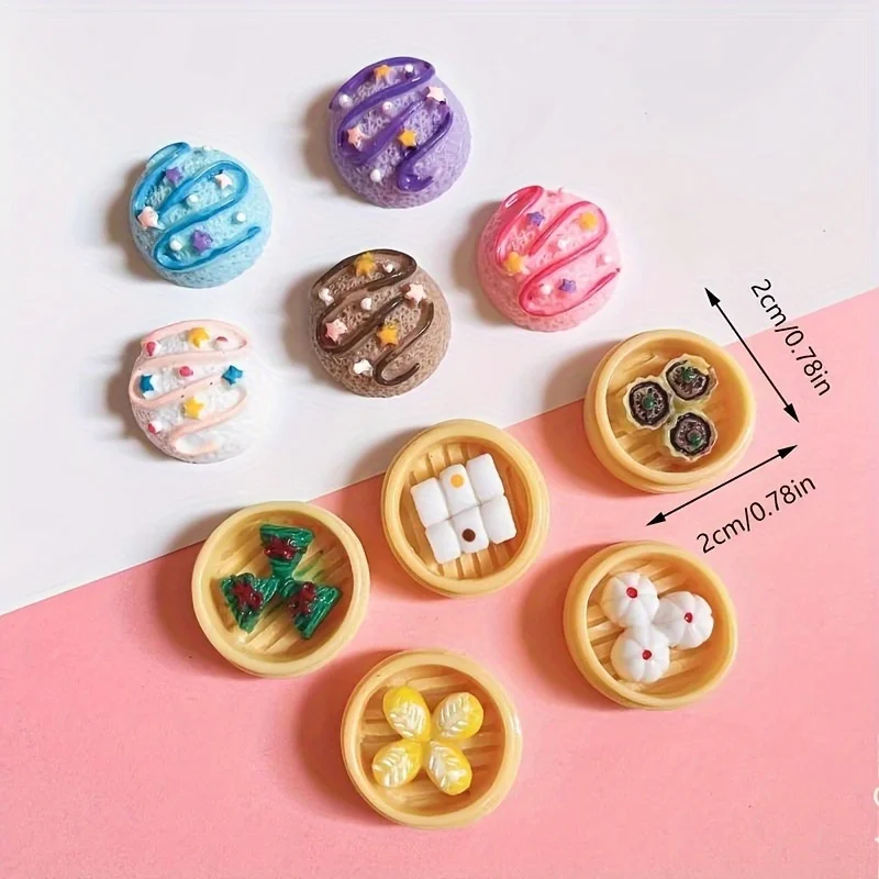 Miniature Food Toys Mixed Resin Food Dolls Kitchen Pretend Toys Suitable for Dollhouse Kitchen Toys Resin Miniature Food