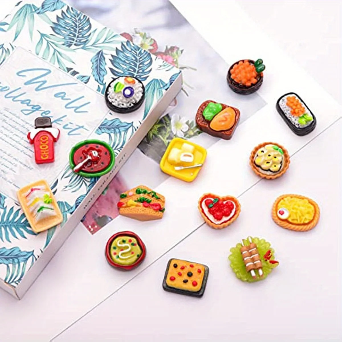 Miniature Food Toys Mixed Resin Food Dolls Kitchen Pretend Toys Suitable for Dollhouse Kitchen Toys Resin Miniature Food