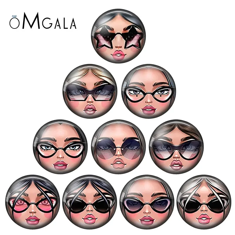 матрёшка matryoshka Russian 10pcs mixed 12mm/18mm/20mm/25mm Round photo glass cabochon demo flat back Making findings