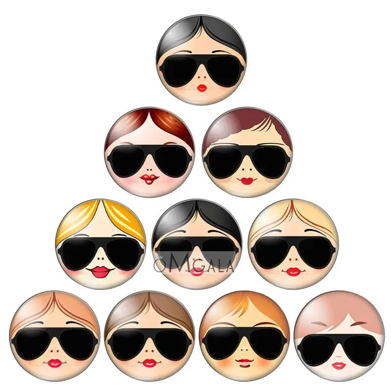 матрёшка matryoshka Russian 10pcs mixed 12mm/18mm/20mm/25mm Round photo glass cabochon demo flat back Making findings