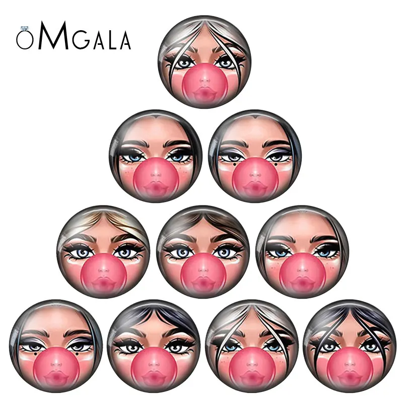 матрёшка matryoshka Russian 10pcs mixed 12mm/18mm/20mm/25mm Round photo glass cabochon demo flat back Making findings