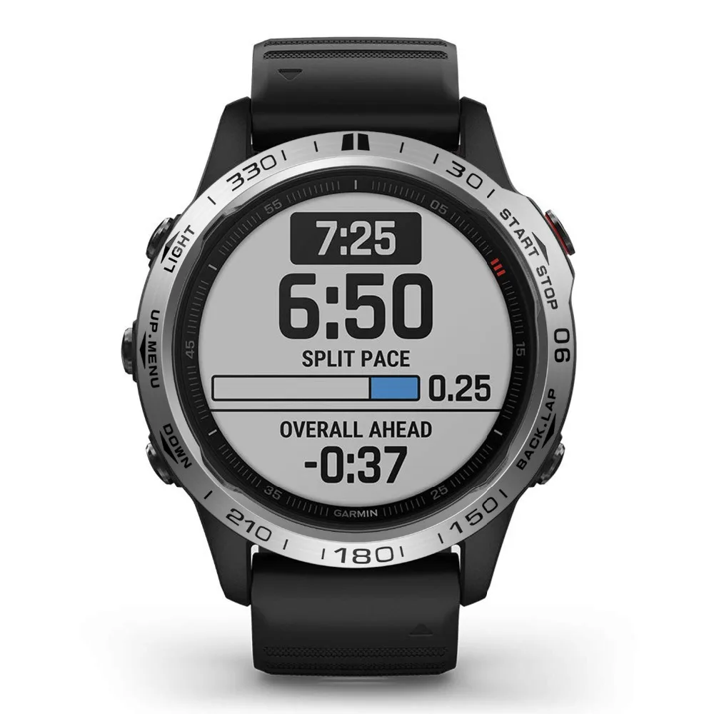 For Garmin fenix 6X/6X Pro/6X Sapphire Watch Bezel Ring Stainless Steel Sculptured Time Units Adhesive Anti-scratch Cover Rings