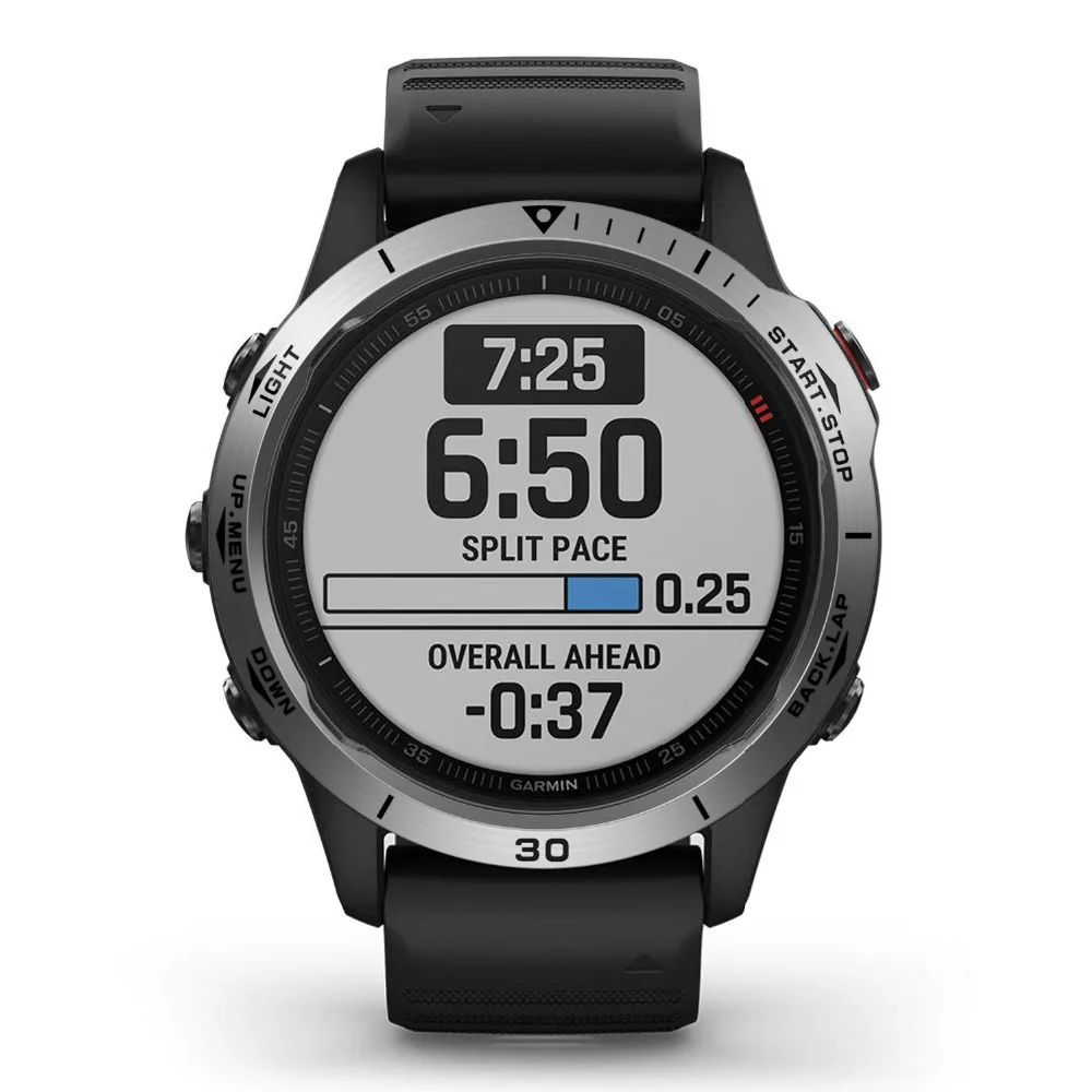 For Garmin fenix 6X/6X Pro/6X Sapphire Watch Bezel Ring Stainless Steel Sculptured Time Units Adhesive Anti-scratch Cover Rings