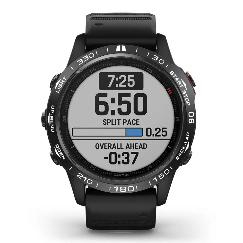 For Garmin fenix 6X/6X Pro/6X Sapphire Watch Bezel Ring Stainless Steel Sculptured Time Units Adhesive Anti-scratch Cover Rings