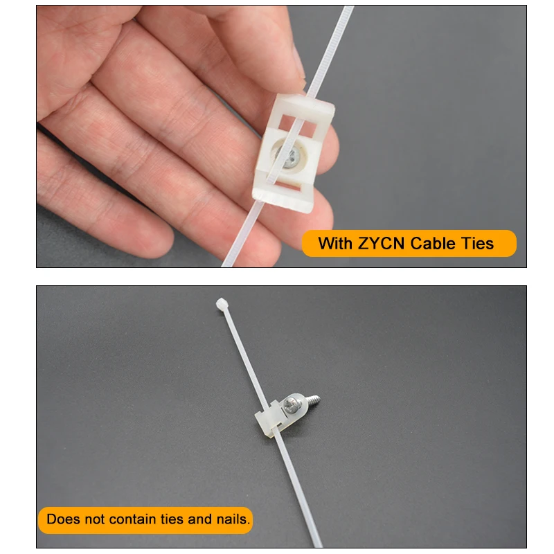 100Pcs Cable Tie Saddle Type Plastic Mount Base Wire Holder Fixing Seat USB Charging Data Line Winder Nylon HC-1/2/3/4/5 STM