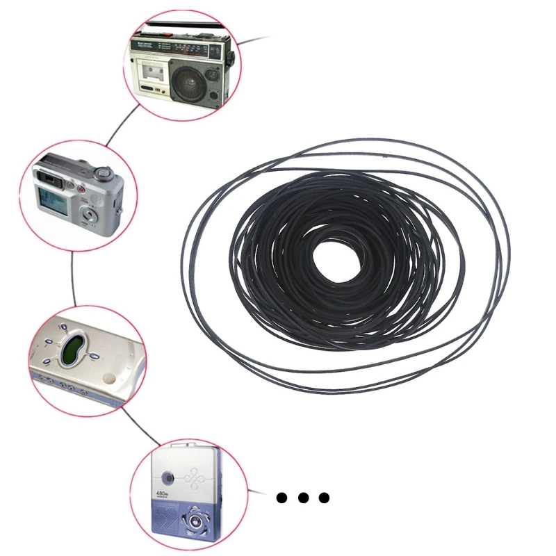 30-120pack Universal Mix Replacement Rubber CD DVD Rubber Belt Turntable New Assorted Strap Cassette Tape Recorder Cassette Tape