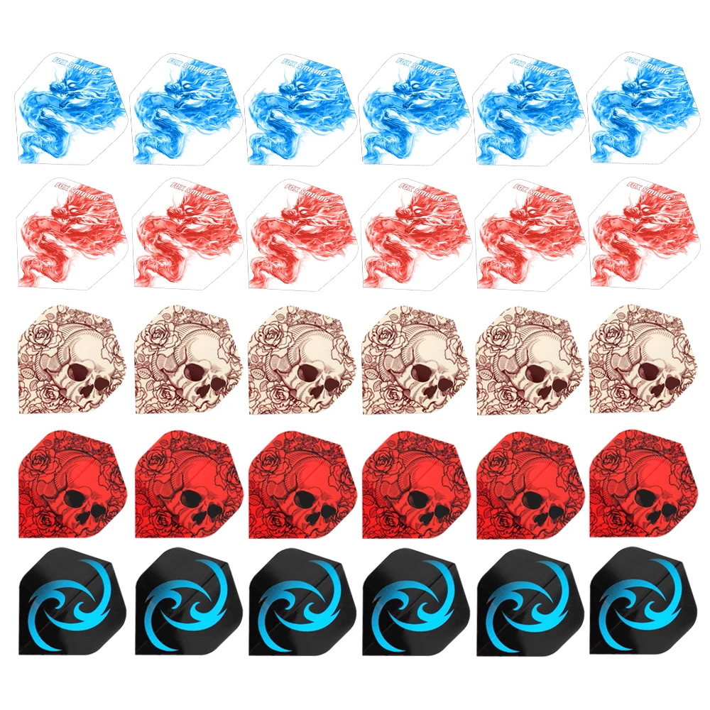Fox Smiling Dart Flights Set 60PCS Multiple Styles Colorful PET Darts Flights Professional Darts Newly Dart Accessories
