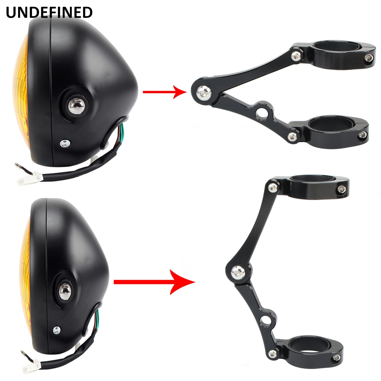 33mm-58mm Headlight Bracket Mount Clamp Fork Tube Light Holder 54mm 49mm 45mm 41mm 37mm Motorcycle Bobber Cafe Racer Universal
