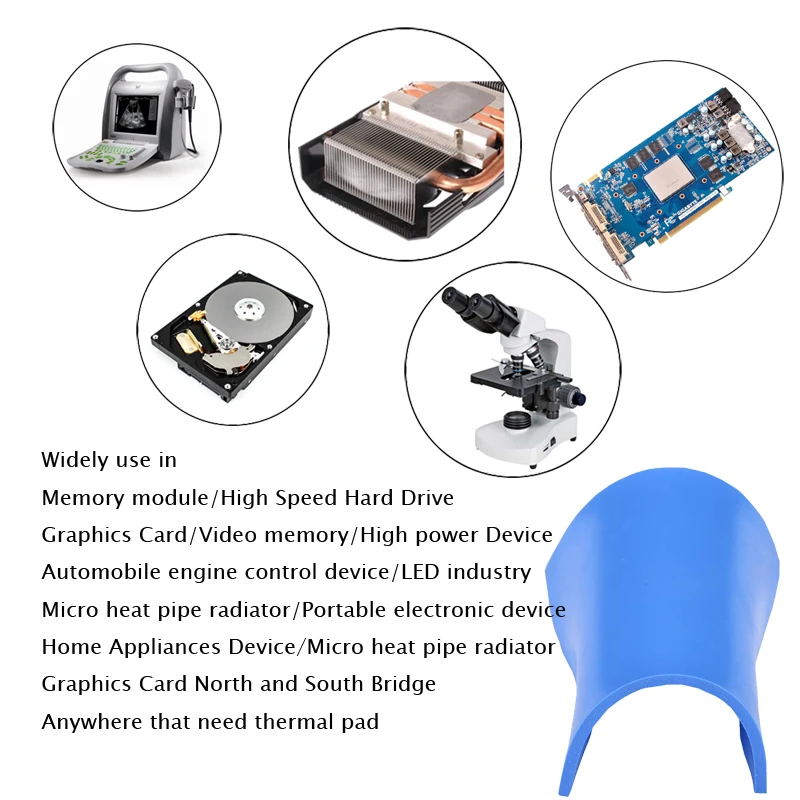 2 Pieces 100x100mm Thermal Pad 0.5mm/1mm/1.5mm/2mm/2.5mm/3mm/4mm/5mm Thickness GPU CPU Heatsink Cooling Conductive Silicone Pad