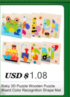 Kids Wooden Toys 3D Wood Puzzle Cartoon Animals Cognitive Jigsaw Puzzle Early Learning Educational Toys For Children Gift