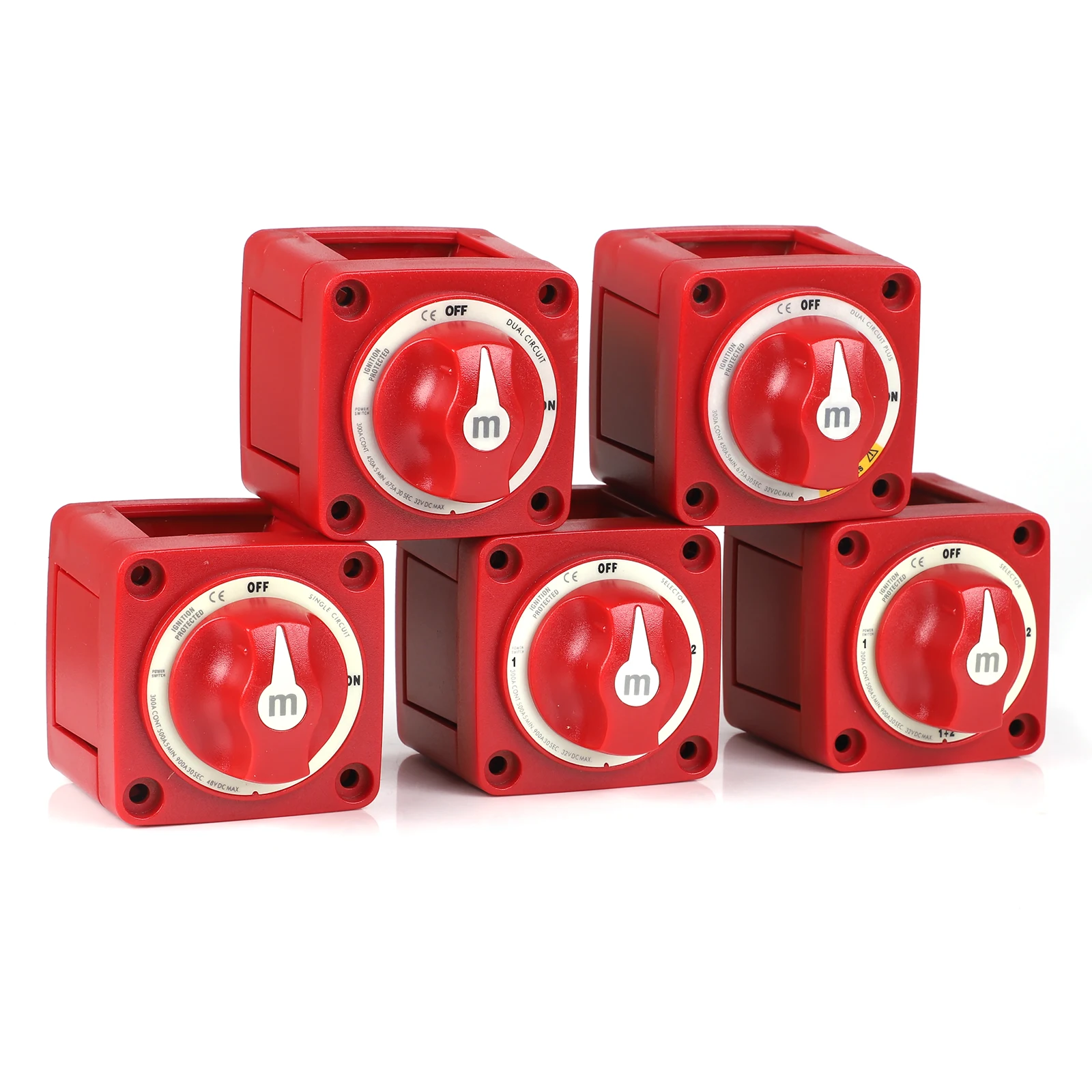 2 3 4 Position Battery Mass Switch Cutter Single Dual For RV Boat Power Control Panel 12-48V 100-300A Isolator Disconnect Rotary