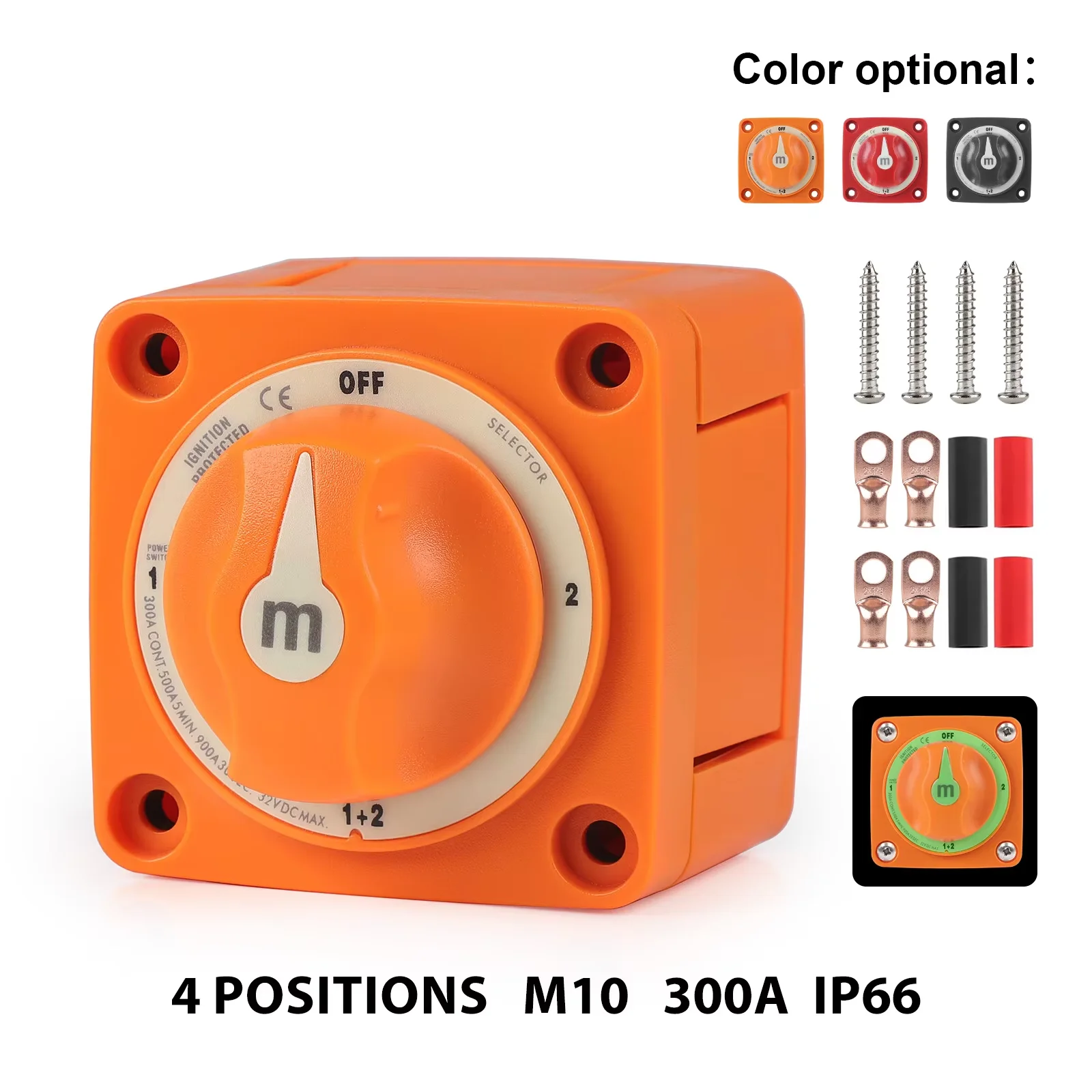2 3 4 Position Battery Mass Switch Cutter Single Dual For RV Boat Power Control Panel 12-48V 100-300A Isolator Disconnect Rotary