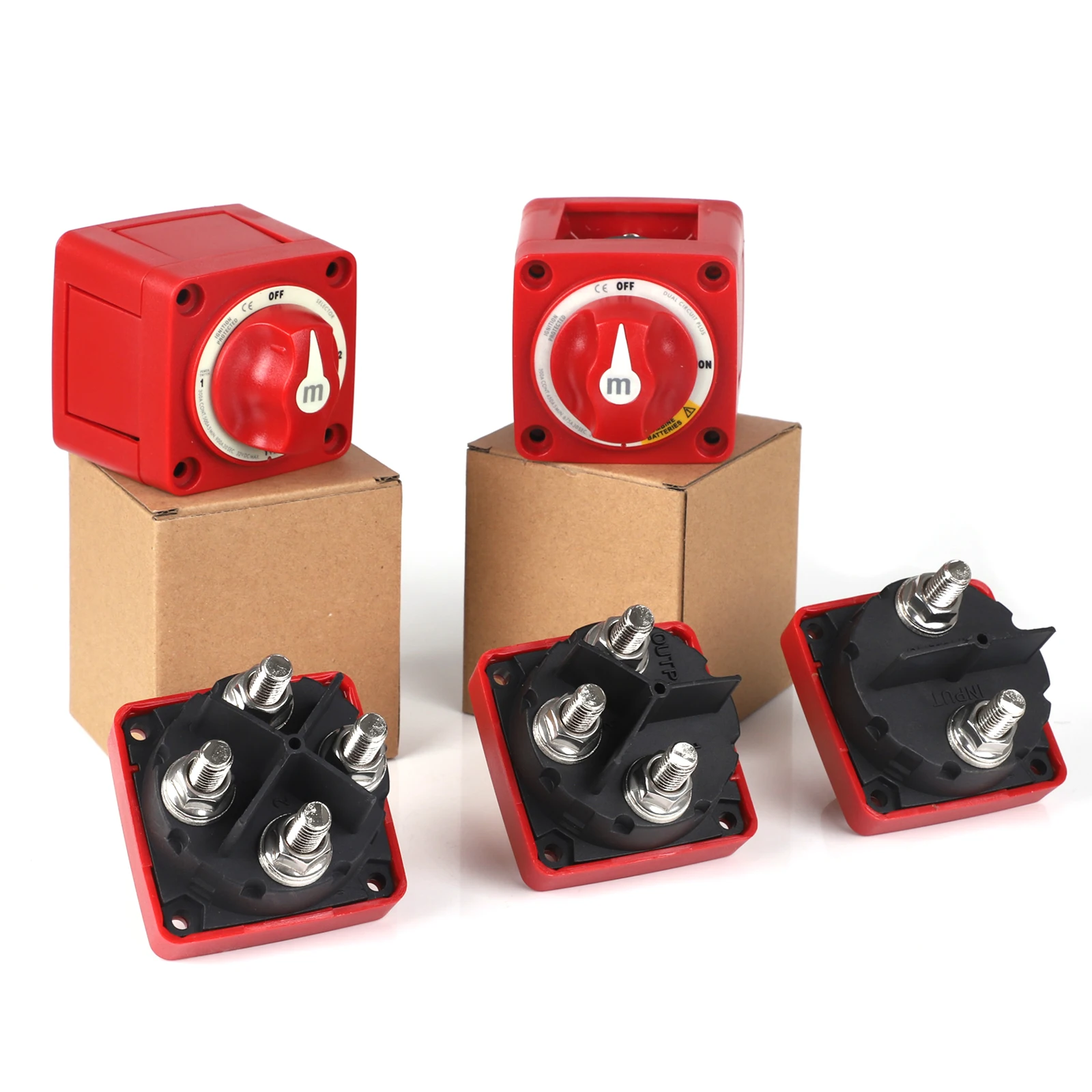 2 3 4 Position Battery Mass Switch Cutter Single Dual For RV Boat Power Control Panel 12-48V 100-300A Isolator Disconnect Rotary
