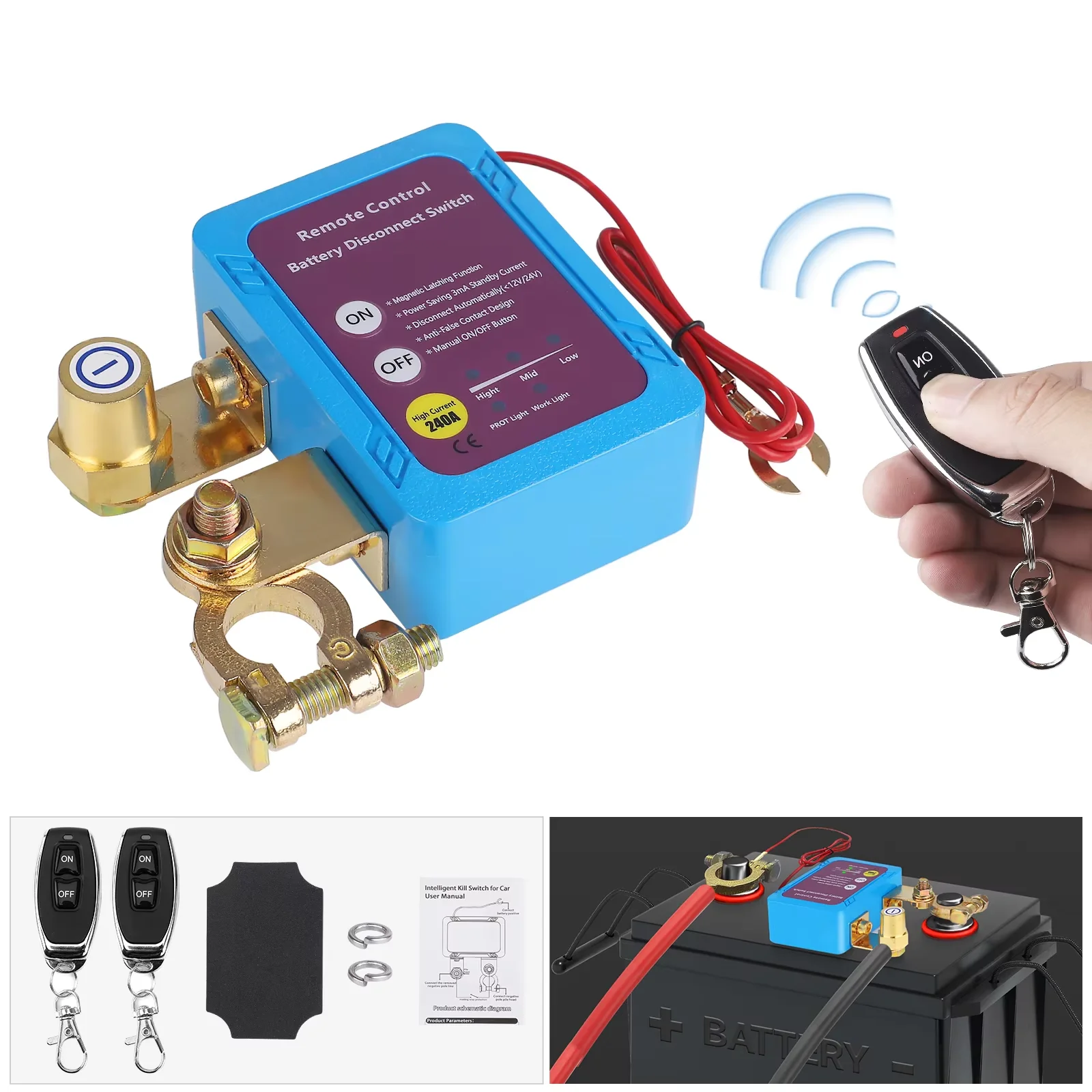 2 3 4 Position Battery Mass Switch Cutter Single Dual For RV Boat Power Control Panel 12-48V 100-300A Isolator Disconnect Rotary