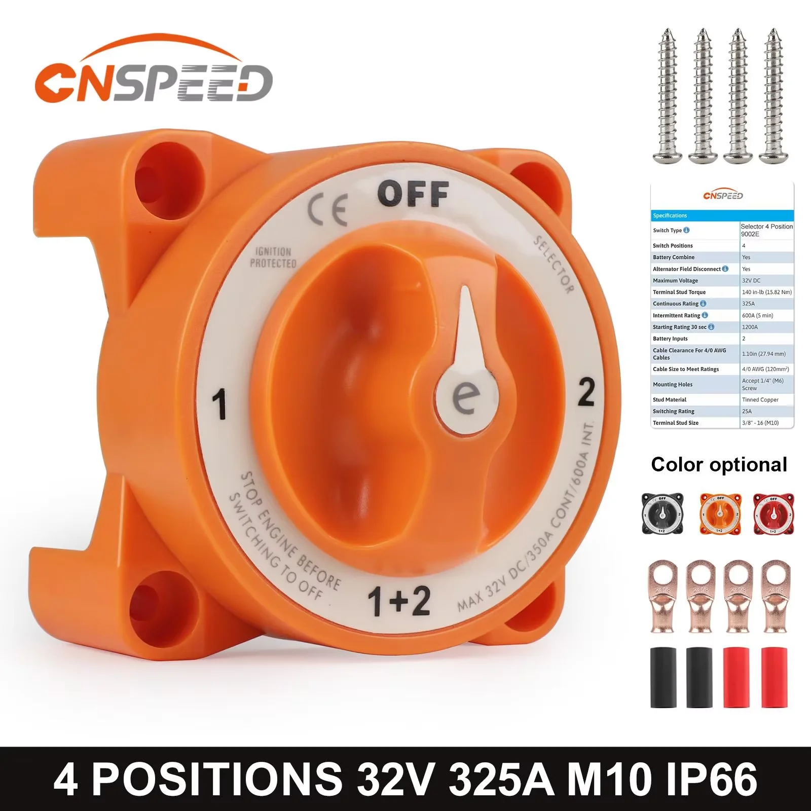 2 3 4 Position Battery Mass Switch Cutter Single Dual For RV Boat Power Control Panel 12-48V 100-300A Isolator Disconnect Rotary