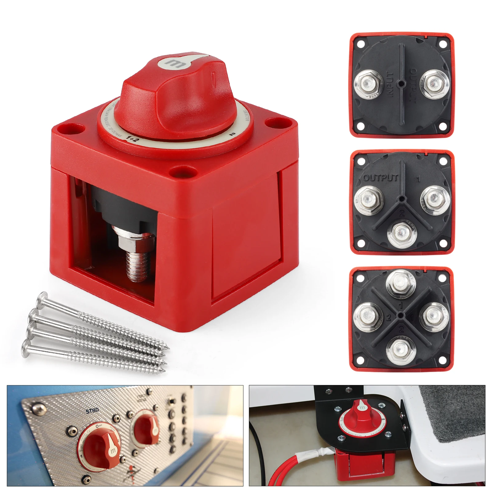 2 3 4 Position Battery Mass Switch Cutter Single Dual For RV Boat Power Control Panel 12-48V 100-300A Isolator Disconnect Rotary