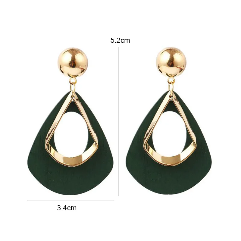 Black Hanging Long Earrings for Women Triangle Square Statement Drop Earrings 2025 Boucle Oreille Femme Fashion Jewelry