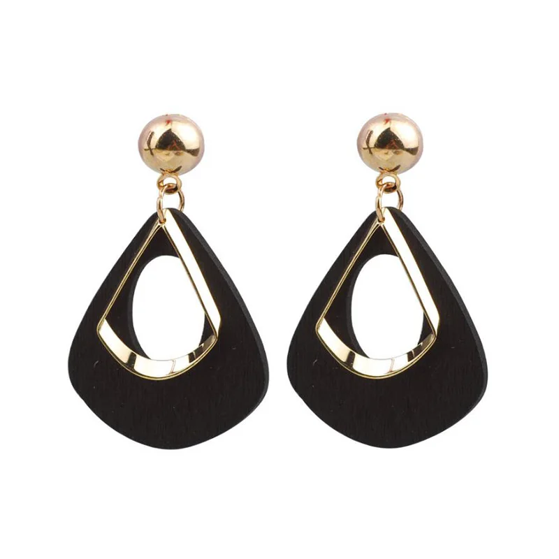 Black Hanging Long Earrings for Women Triangle Square Statement Drop Earrings 2025 Boucle Oreille Femme Fashion Jewelry