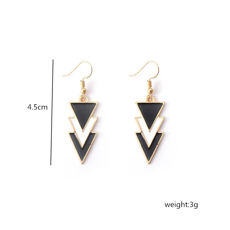 Black Hanging Long Earrings for Women Triangle Square Statement Drop Earrings 2025 Boucle Oreille Femme Fashion Jewelry