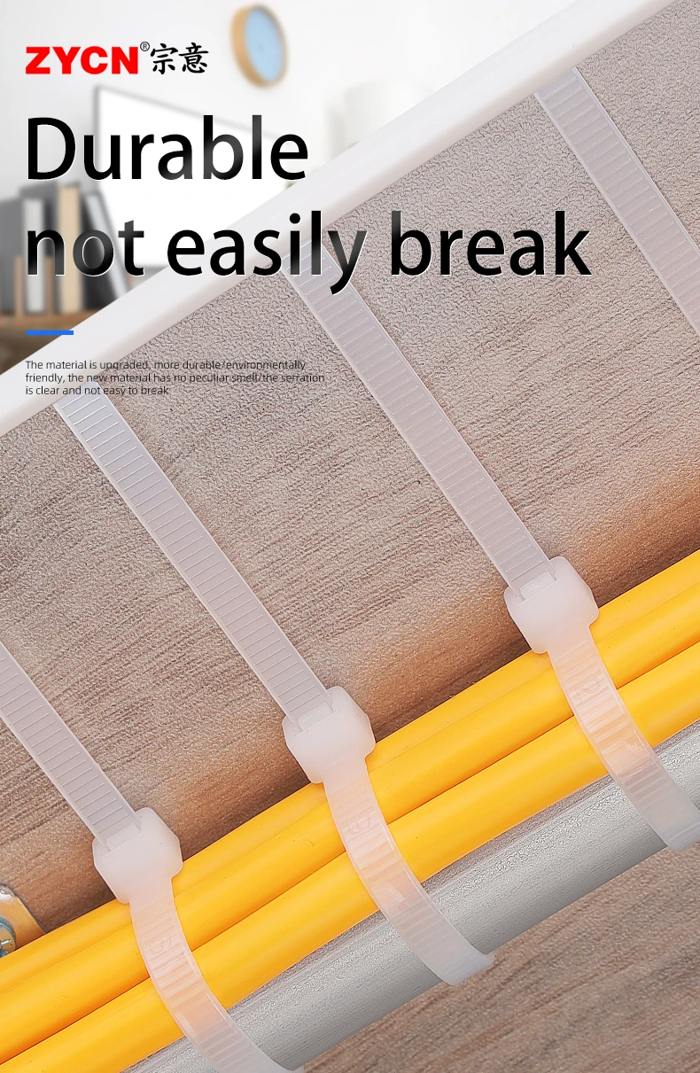 500pcs Self-Locking Nylon Cable Ties Set 3.5*250 4.5*300 Plastic Zip Loop Wire 4-6-8-10-12inch Wrap Fixed Binding High Tensile