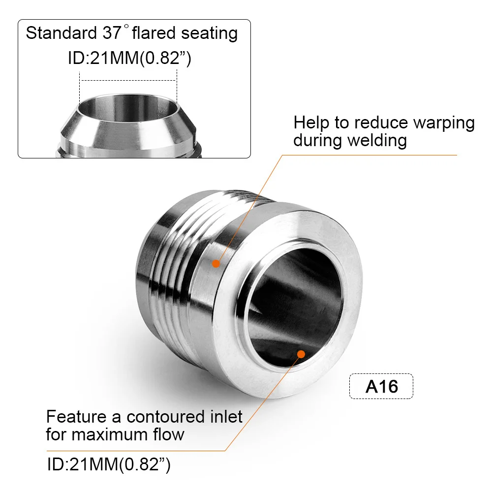 1PCS AN6 AN8 AN10 AN12 AN16 AN20 Male Billet Stainless Steel Straight Male Weld Fitting Adapter Weld Bung Nitrous Hose Fitting