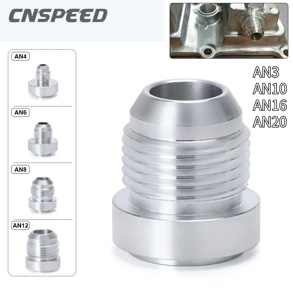 1PCS AN6 AN8 AN10 AN12 AN16 AN20 Male Billet Stainless Steel Straight Male Weld Fitting Adapter Weld Bung Nitrous Hose Fitting