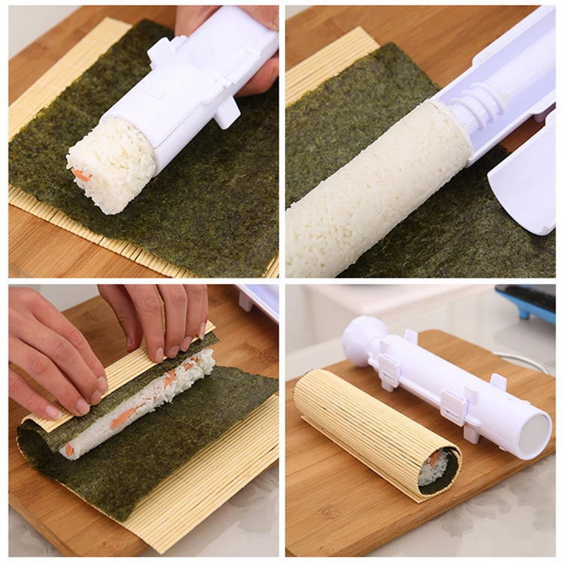 Push-type Sushi Mold Instant Diy Seaweed Rice Ball Maker Seaweed Rice Ball Tool Set Household Full Set Accessories Kitchen Molds