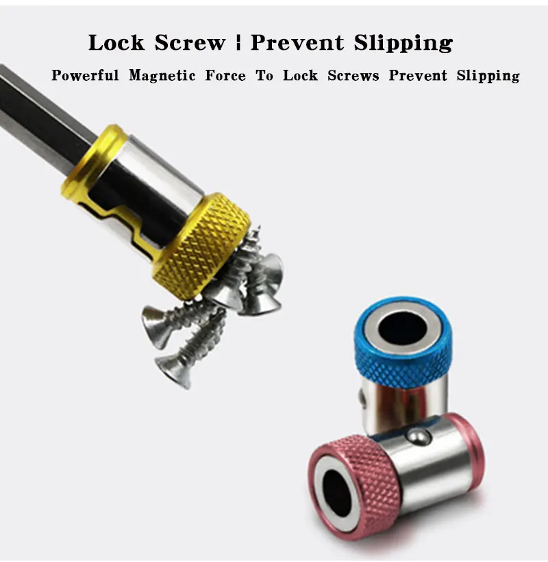 Universal Magnetic Ring for 6.35mm 1/4" Drill Bit Magnet Powerful Ring Strong Magnetizer Electric Screwdriver Bits