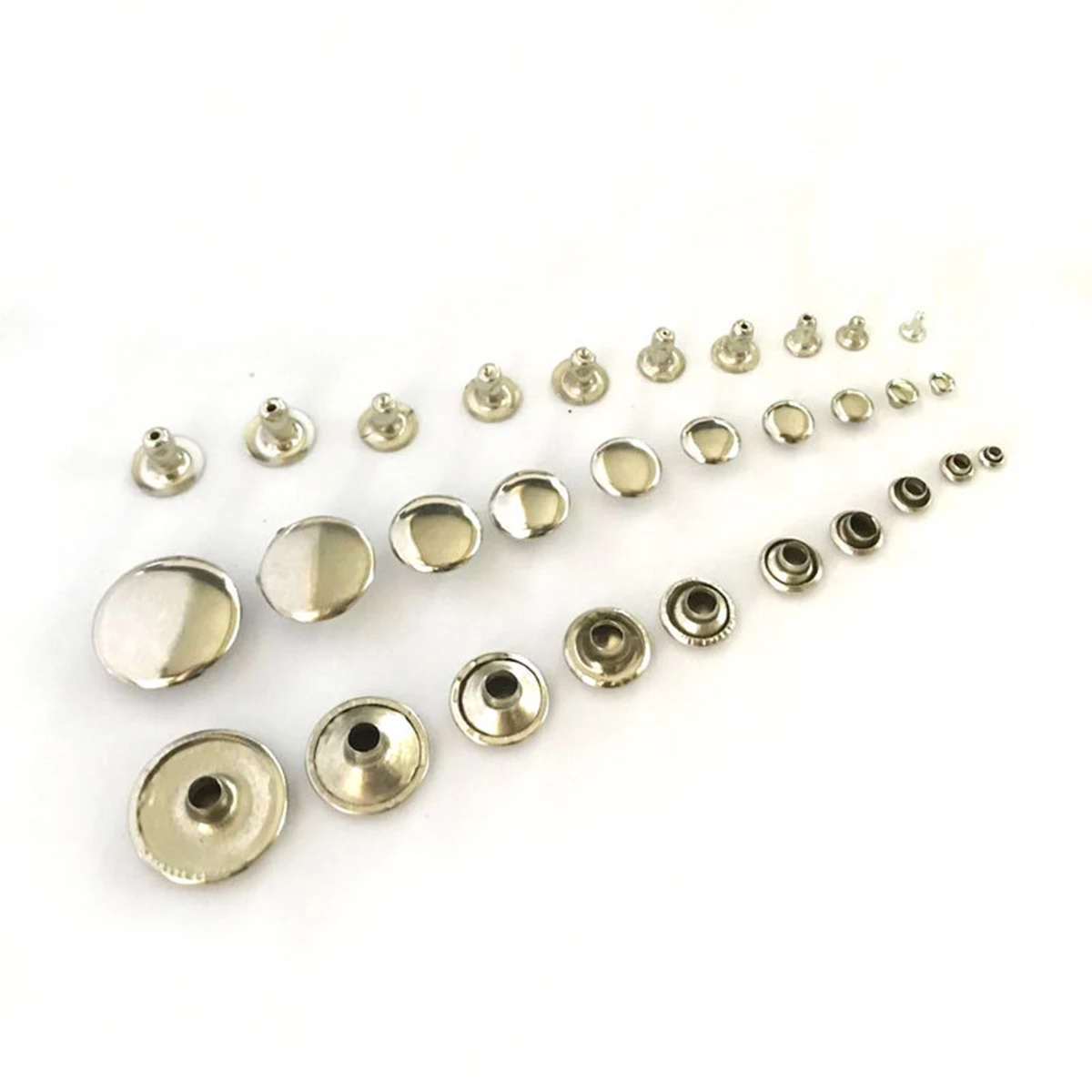 100sets 3mm~10mm Metal Single Cap Rivets Studs Round Rivet for Leather Craft Bag Belt Garments Hat Shoes Pet Collar Decor