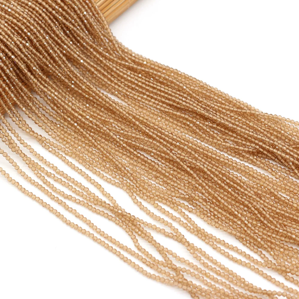 Round Beads Section 2mm Natural Semi-Precious Stone Spinel Yellow Loose Bead for Women Jewelry Making DIY Bracelet Necklace 38cm