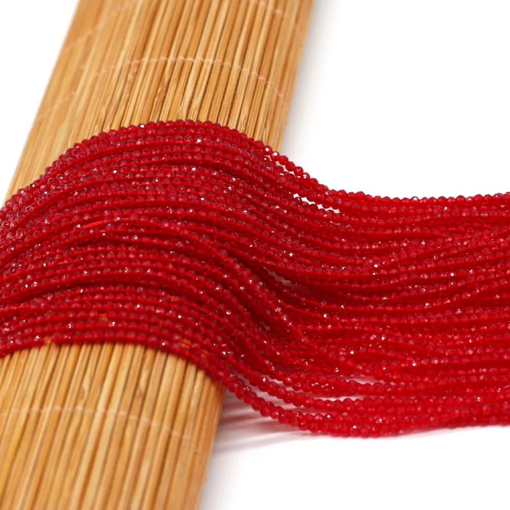 Round Beads Section 2mm Natural Semi-Precious Stone Spinel Yellow Loose Bead for Women Jewelry Making DIY Bracelet Necklace 38cm