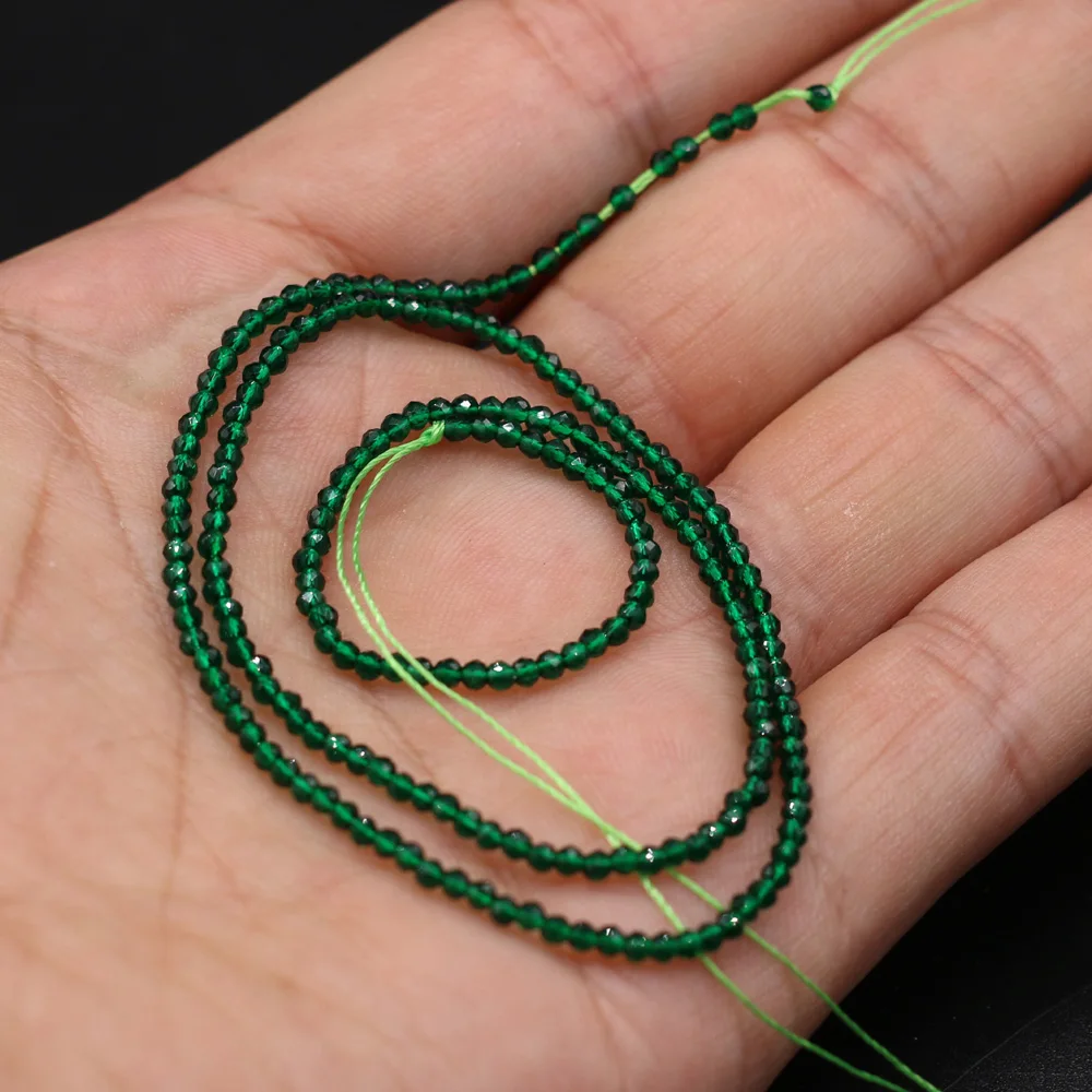 Round Beads Section 2mm Natural Semi-Precious Stone Spinel Yellow Loose Bead for Women Jewelry Making DIY Bracelet Necklace 38cm