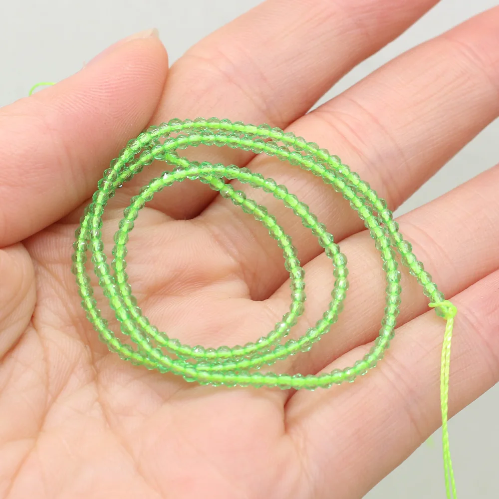 Round Beads Section 2mm Natural Semi-Precious Stone Spinel Yellow Loose Bead for Women Jewelry Making DIY Bracelet Necklace 38cm