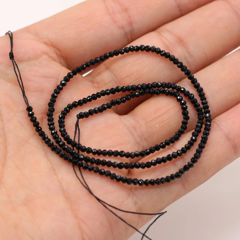 Round Beads Section 2mm Natural Semi-Precious Stone Spinel Yellow Loose Bead for Women Jewelry Making DIY Bracelet Necklace 38cm