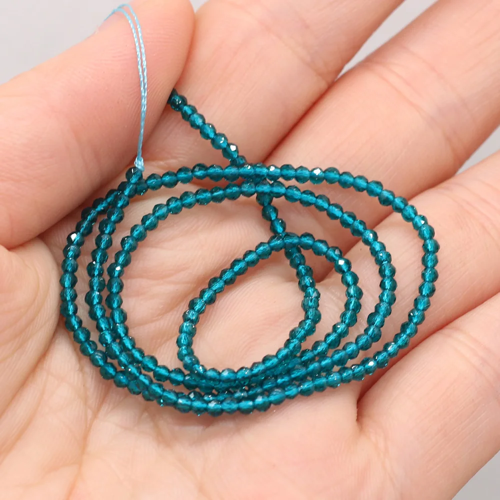 Round Beads Section 2mm Natural Semi-Precious Stone Spinel Yellow Loose Bead for Women Jewelry Making DIY Bracelet Necklace 38cm