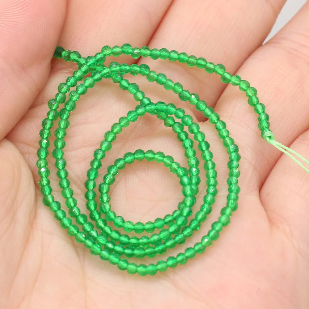 Round Beads Section 2mm Natural Semi-Precious Stone Spinel Yellow Loose Bead for Women Jewelry Making DIY Bracelet Necklace 38cm