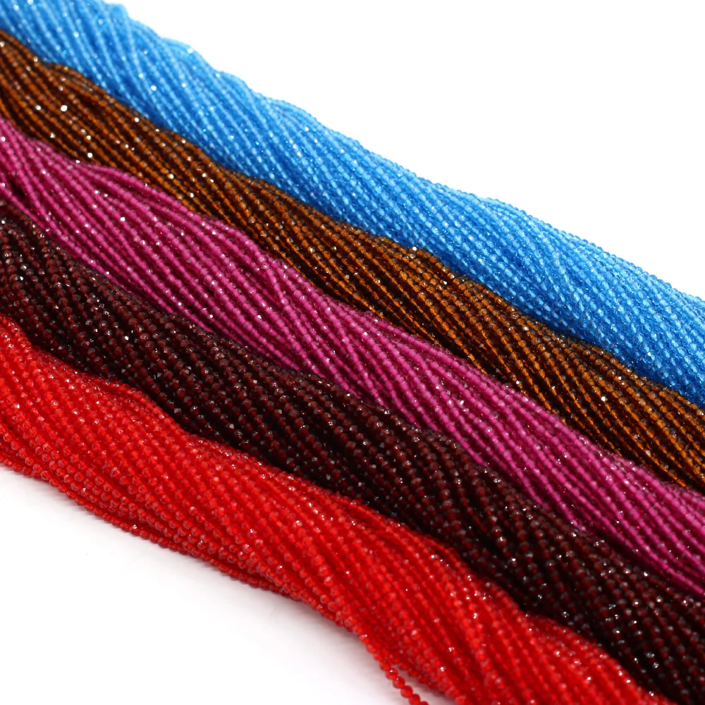 Round Beads Section 2mm Natural Semi-Precious Stone Spinel Yellow Loose Bead for Women Jewelry Making DIY Bracelet Necklace 38cm