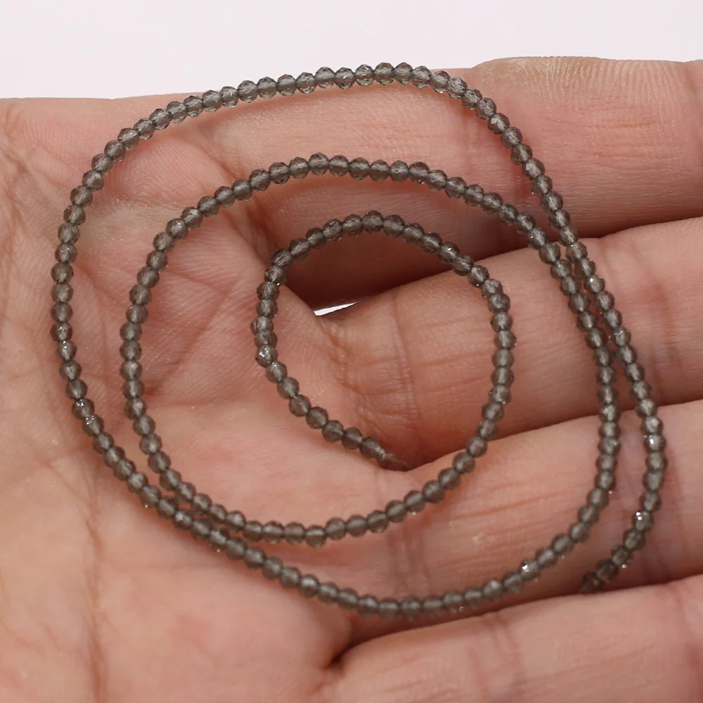 Round Beads Section 2mm Natural Semi-Precious Stone Spinel Yellow Loose Bead for Women Jewelry Making DIY Bracelet Necklace 38cm