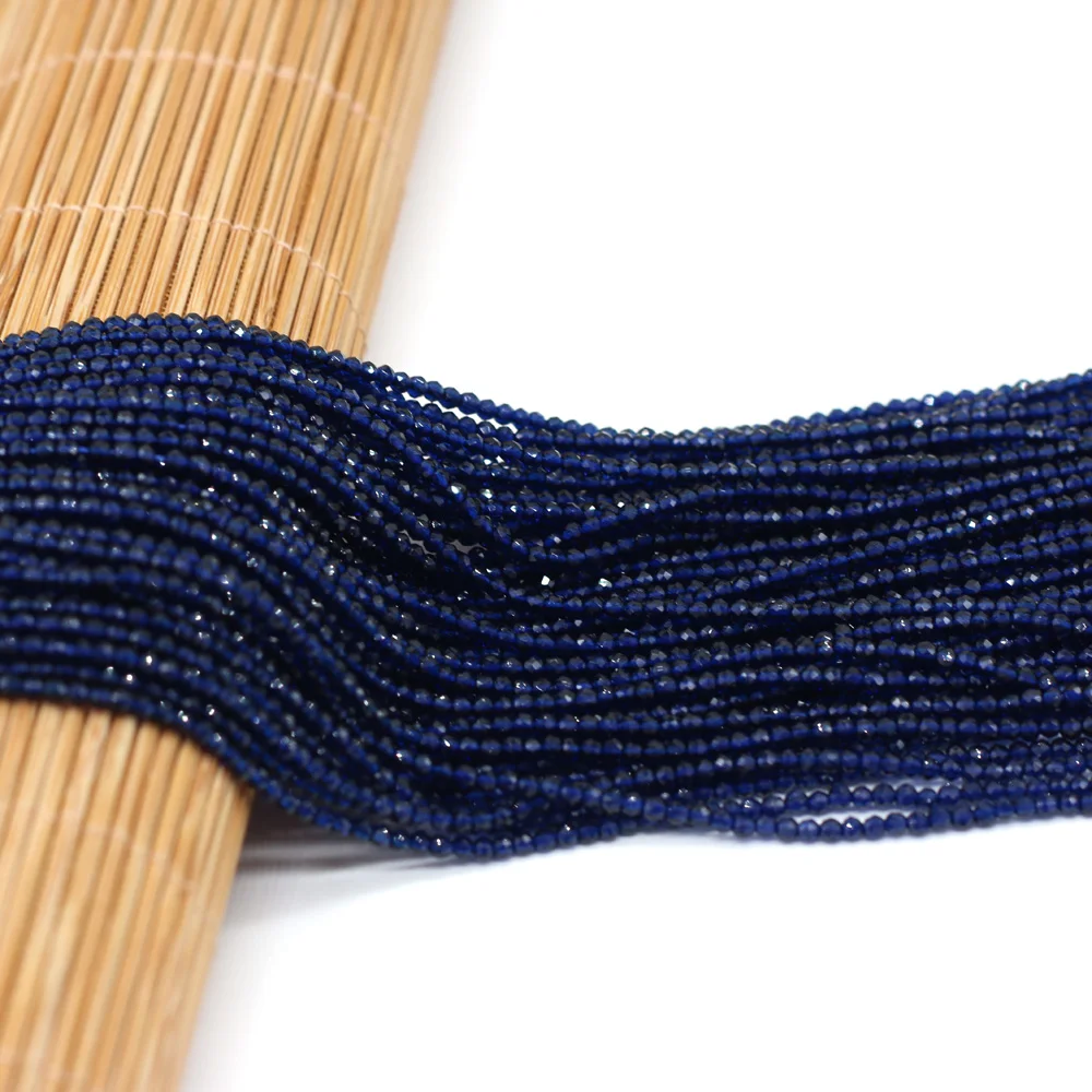 Round Beads Section 2mm Natural Semi-Precious Stone Spinel Yellow Loose Bead for Women Jewelry Making DIY Bracelet Necklace 38cm