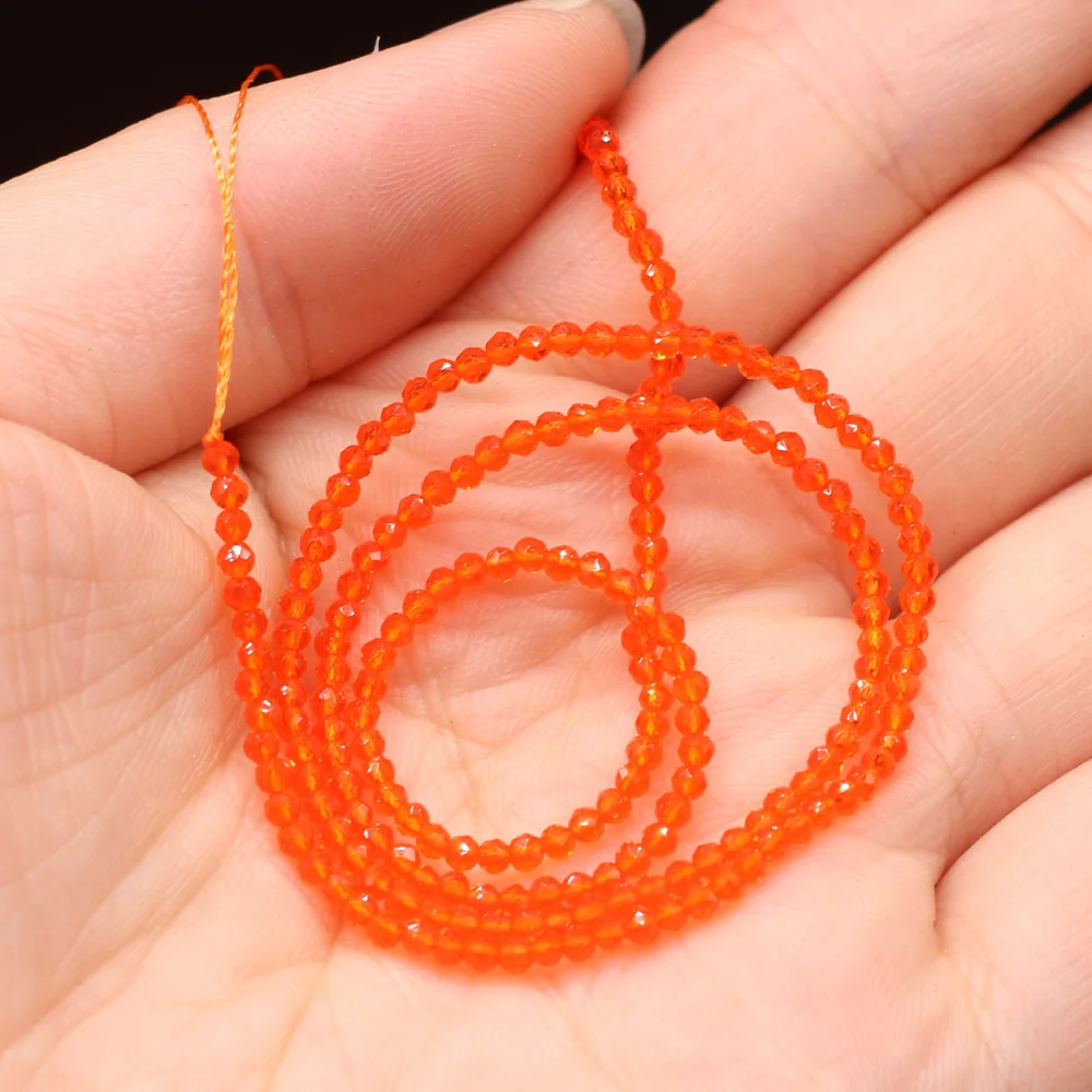 Round Beads Section 2mm Natural Semi-Precious Stone Spinel Yellow Loose Bead for Women Jewelry Making DIY Bracelet Necklace 38cm