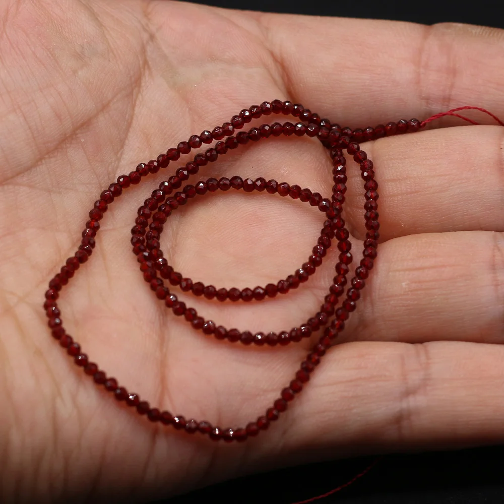 Round Beads Section 2mm Natural Semi-Precious Stone Spinel Yellow Loose Bead for Women Jewelry Making DIY Bracelet Necklace 38cm
