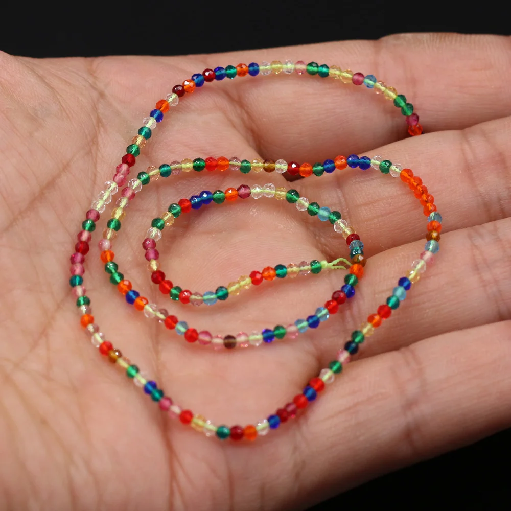 Round Beads Section 2mm Natural Semi-Precious Stone Spinel Yellow Loose Bead for Women Jewelry Making DIY Bracelet Necklace 38cm