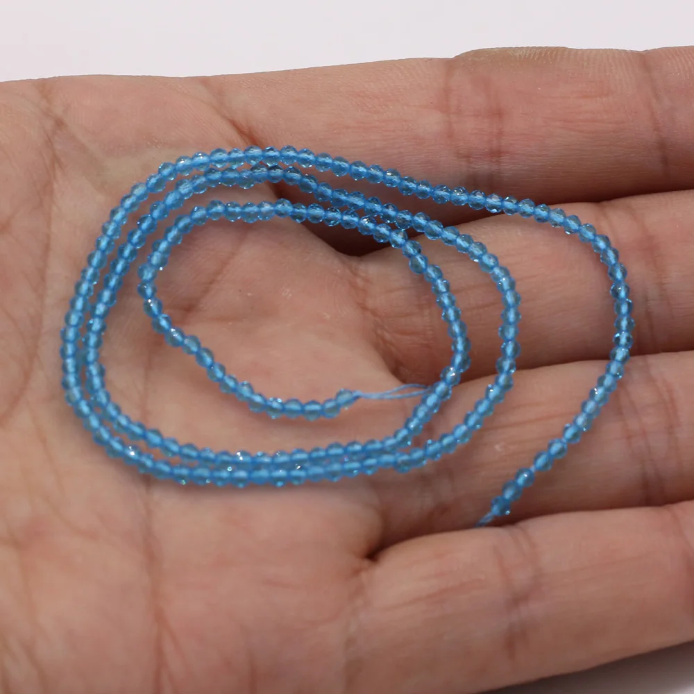 Round Beads Section 2mm Natural Semi-Precious Stone Spinel Yellow Loose Bead for Women Jewelry Making DIY Bracelet Necklace 38cm