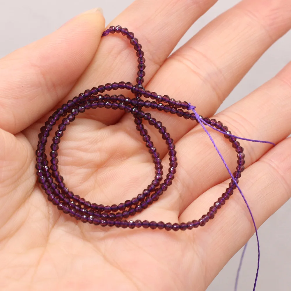 Round Beads Section 2mm Natural Semi-Precious Stone Spinel Yellow Loose Bead for Women Jewelry Making DIY Bracelet Necklace 38cm