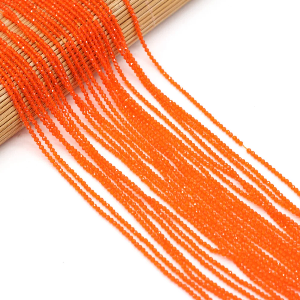 Round Beads Section 2mm Natural Semi-Precious Stone Spinel Yellow Loose Bead for Women Jewelry Making DIY Bracelet Necklace 38cm