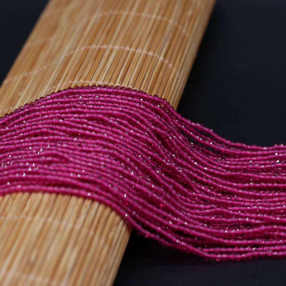 Round Beads Section 2mm Natural Semi-Precious Stone Spinel Yellow Loose Bead for Women Jewelry Making DIY Bracelet Necklace 38cm