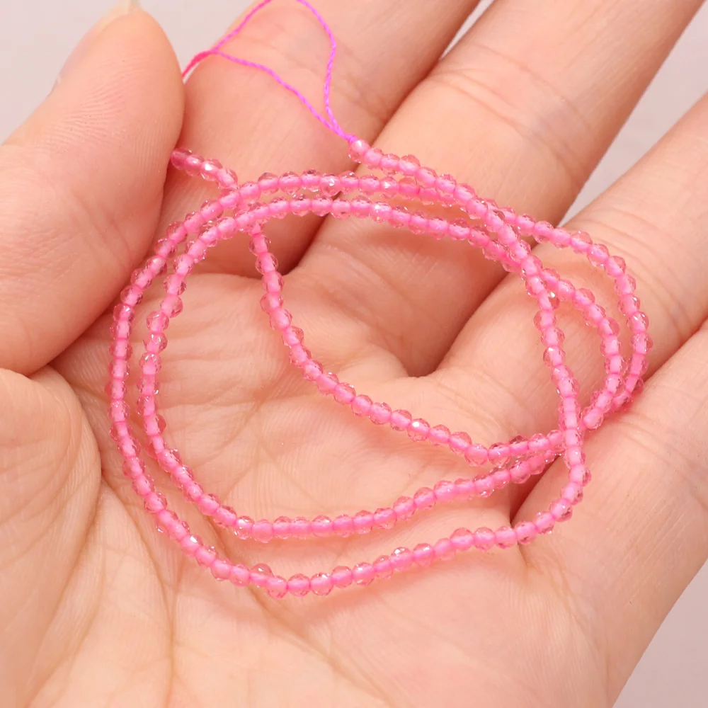 Round Beads Section 2mm Natural Semi-Precious Stone Spinel Yellow Loose Bead for Women Jewelry Making DIY Bracelet Necklace 38cm
